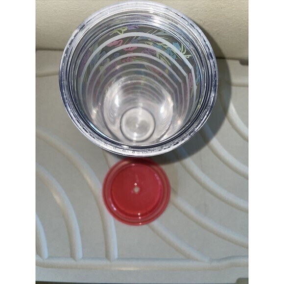 Starbucks Floral Stripes Bright Flowers‎ Cold Cup Tumbler No Straw 24 oz - Picture 8 of 8